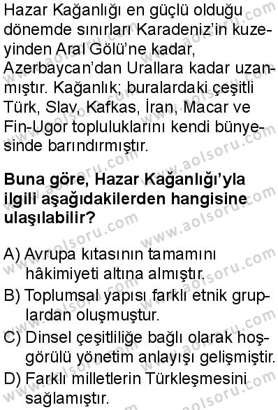 Seçmeli Ortak Türk Tarihi 1 Dersi 2025-2026 yılı 1. Dönem sınavı 8. Soru