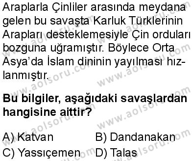 Seçmeli Ortak Türk Tarihi 1 Dersi 2025-2026 yılı 1. Dönem sınavı 9. Soru