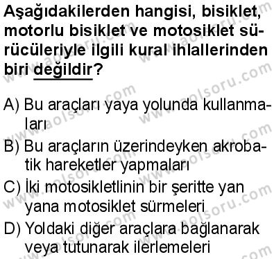 Sağlık Bilgisi ve Trafik Kültürü 2 Dersi 2025-2026 yılı 1. Dönem sınavı 8. Soru