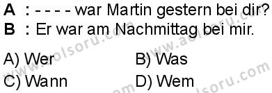 Almanca 5 Dersi 2025-2026 yılı 1. Dönem sınavı 1. Soru