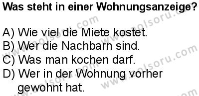 Almanca 5 Dersi 2025-2026 yılı 1. Dönem sınavı 10. Soru