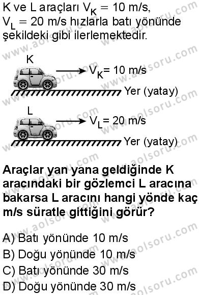 Seçmeli Fizik 1 Dersi 2025-2026 yılı 1. Dönem sınavı 2. Soru
