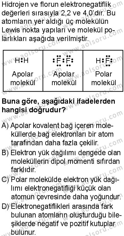 Kimya 2 Dersi 2025-2026 yılı 1. Dönem sınavı 1. Soru