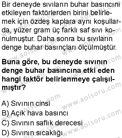 Kimya 2 Dersi 2025-2026 yılı 1. Dönem sınavı 6. Soru