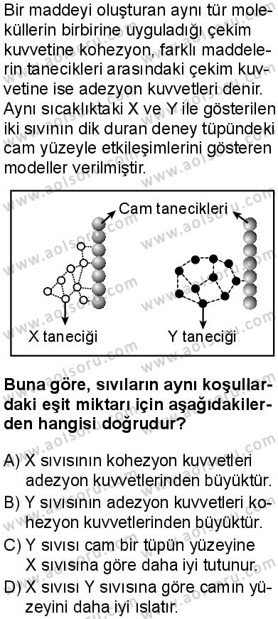 Kimya 2 Dersi 2025-2026 yılı 1. Dönem sınavı 9. Soru