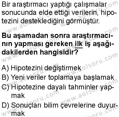 Biyoloji 1 Dersi 2025-2026 yılı 1. Dönem sınavı 3. Soru