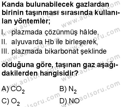 Seçmeli Biyoloji 2 Dersi 2025-2026 yılı 1. Dönem sınavı 3. Soru