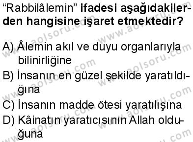Temel Dini Bilgiler 1 Dersi 2025-2026 yılı 1. Dönem sınavı 1. Soru