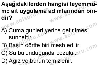 Temel Dini Bilgiler 1 Dersi 2025-2026 yılı 1. Dönem sınavı 10. Soru