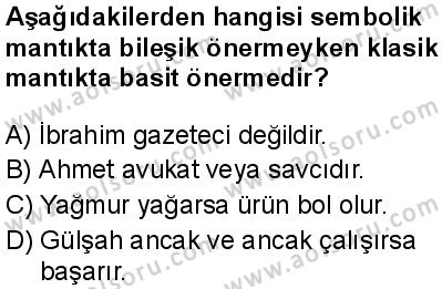 Seçmeli Mantık 2 Dersi 2025-2026 yılı 1. Dönem sınavı 2. Soru