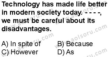 İngilizce 8 Dersi 2025-2026 yılı 1. Dönem sınavı 5. Soru