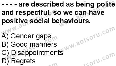 İngilizce 8 Dersi 2025-2026 yılı 1. Dönem sınavı 7. Soru