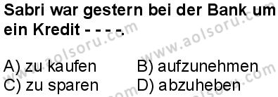 Almanca 8 Dersi 2025-2026 yılı 1. Dönem sınavı 1. Soru
