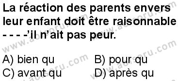 Fransızca 8 Dersi 2025-2026 yılı 1. Dönem sınavı 2. Soru