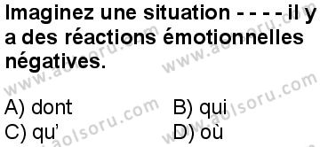 Fransızca 8 Dersi 2025-2026 yılı 1. Dönem sınavı 3. Soru