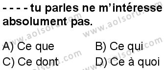 Fransızca 8 Dersi 2025-2026 yılı 1. Dönem sınavı 4. Soru