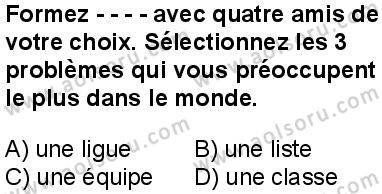 Fransızca 8 Dersi 2025-2026 yılı 1. Dönem sınavı 7. Soru