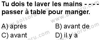 Fransızca 8 Dersi 2025-2026 yılı 1. Dönem sınavı 9. Soru