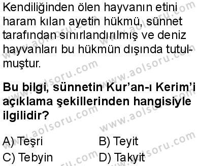Fıkıh 1 Dersi 2025-2026 yılı 1. Dönem sınavı 7. Soru