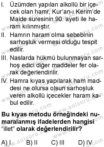 Fıkıh 1 Dersi 2025-2026 yılı 1. Dönem sınavı 8. Soru