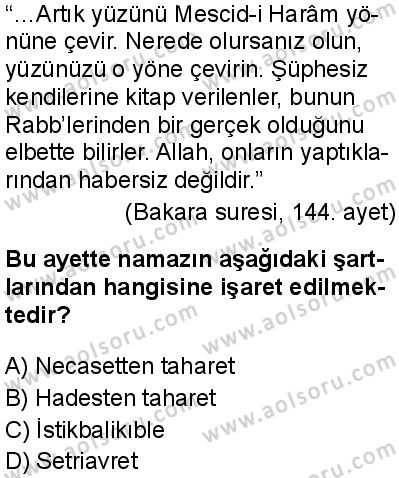 Fıkıh 1 Dersi 2025-2026 yılı 1. Dönem sınavı 9. Soru
