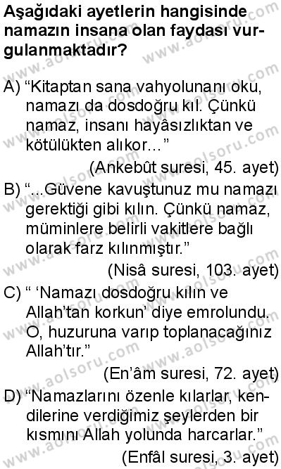 Fıkıh 1 Dersi 2025-2026 yılı 1. Dönem sınavı 10. Soru