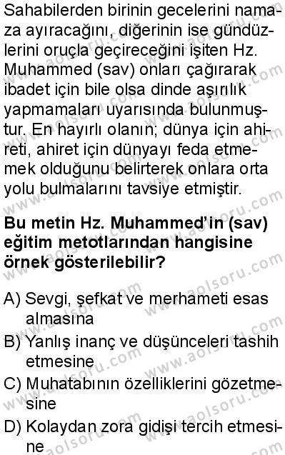 Seçmeli Peygamberimizin Hayatı 5 Dersi 2025-2026 yılı 1. Dönem sınavı 8. Soru