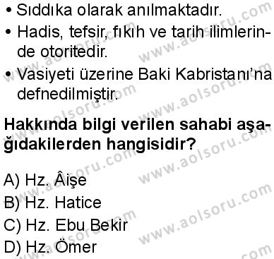 Seçmeli Peygamberimizin Hayatı 5 Dersi 2025-2026 yılı 1. Dönem sınavı 10. Soru