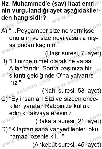 Seçmeli Peygamberimizin Hayatı 7 Dersi 2025-2026 yılı 1. Dönem sınavı 2. Soru