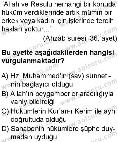 Seçmeli Peygamberimizin Hayatı 7 Dersi 2025-2026 yılı 1. Dönem sınavı 8. Soru