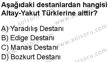 Türk Dili ve Edebiyatı 4 Dersi 2025-2026 yılı 1. Dönem sınavı 10. Soru
