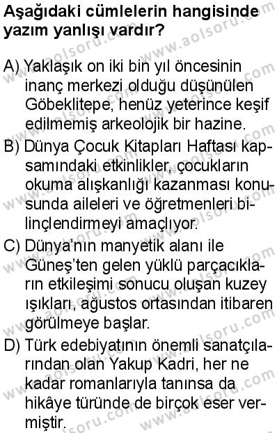 Türk Dili ve Edebiyatı 7 Dersi 2025-2026 yılı 1. Dönem sınavı 5. Soru