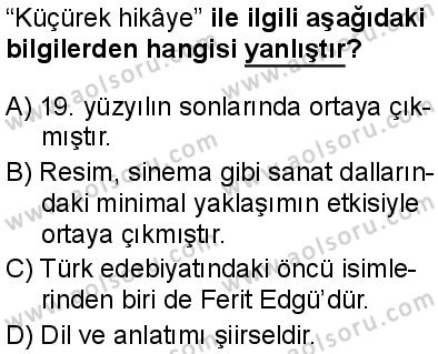 Türk Dili ve Edebiyatı 7 Dersi 2025-2026 yılı 1. Dönem sınavı 10. Soru
