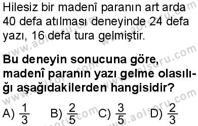 Seçmeli Matematik 2 Dersi 2025-2026 yılı 1. Dönem sınavı 10. Soru