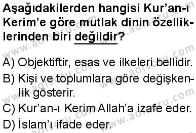 Dinler Tarihi 1 Dersi 2025-2026 yılı 1. Dönem sınavı 1. Soru
