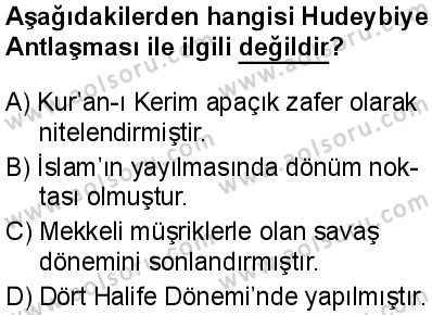 Dinler Tarihi 1 Dersi 2025-2026 yılı 1. Dönem sınavı 4. Soru