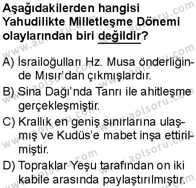 Dinler Tarihi 1 Dersi 2025-2026 yılı 1. Dönem sınavı 6. Soru