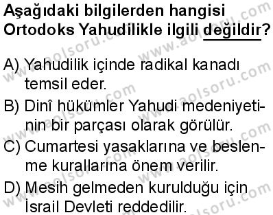 Dinler Tarihi 1 Dersi 2025-2026 yılı 1. Dönem sınavı 8. Soru