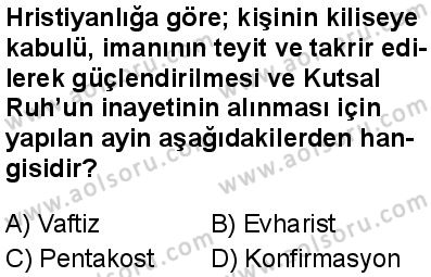 Dinler Tarihi 1 Dersi 2025-2026 yılı 1. Dönem sınavı 9. Soru