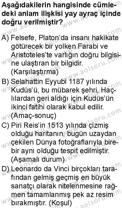 Seçmeli Türk Dili ve Edebiyatı 4 Dersi 2025-2026 yılı 1. Dönem sınavı 4. Soru