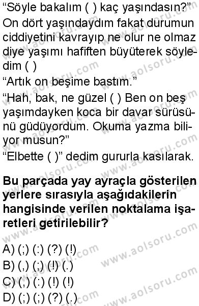Seçmeli Türk Dili ve Edebiyatı 4 Dersi 2025-2026 yılı 1. Dönem sınavı 6. Soru