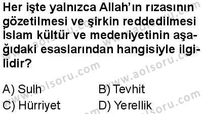 İslam Kültür ve Medeniyeti 1 Dersi 2025-2026 yılı 1. Dönem sınavı 2. Soru