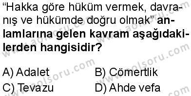 İslam Kültür ve Medeniyeti 1 Dersi 2025-2026 yılı 1. Dönem sınavı 5. Soru