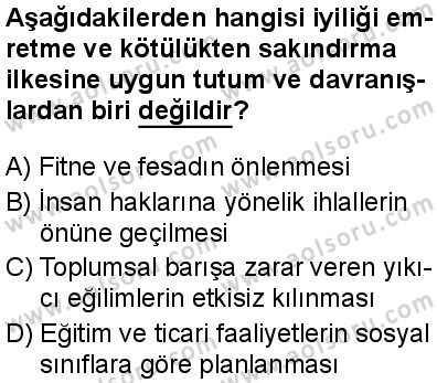 İslam Kültür ve Medeniyeti 1 Dersi 2025-2026 yılı 1. Dönem sınavı 7. Soru