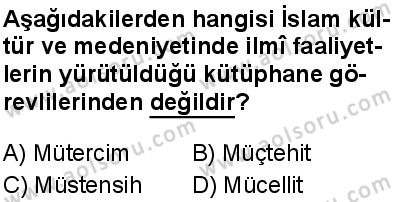 İslam Kültür ve Medeniyeti 1 Dersi 2025-2026 yılı 1. Dönem sınavı 10. Soru