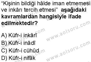 Akaid 1 Dersi 2025-2026 yılı 1. Dönem sınavı 4. Soru