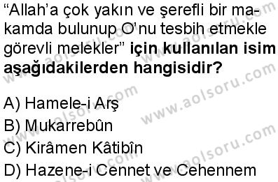 Akaid 1 Dersi 2025-2026 yılı 1. Dönem sınavı 10. Soru