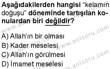 Kelam 1 Dersi 2025-2026 yılı 1. Dönem sınavı 3. Soru