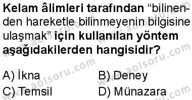 Kelam 1 Dersi 2025-2026 yılı 1. Dönem sınavı 4. Soru
