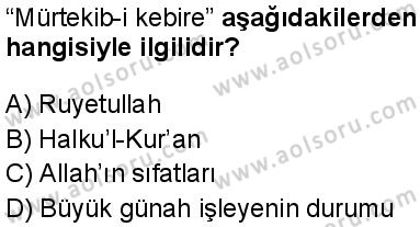 Kelam 1 Dersi 2025-2026 yılı 1. Dönem sınavı 5. Soru